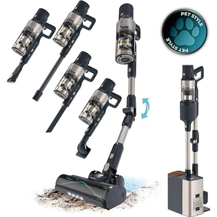 Cecotec Kabelloser Staubsaugerbesen Conga Rockstar 5500 Hurricane Station Pet Flex, Max 220AW 700W, 90Min Akkulaufzeit, Antiverwicklungsbürste, Flexibles Rohr, Paralleler Zyklo – Bild 1