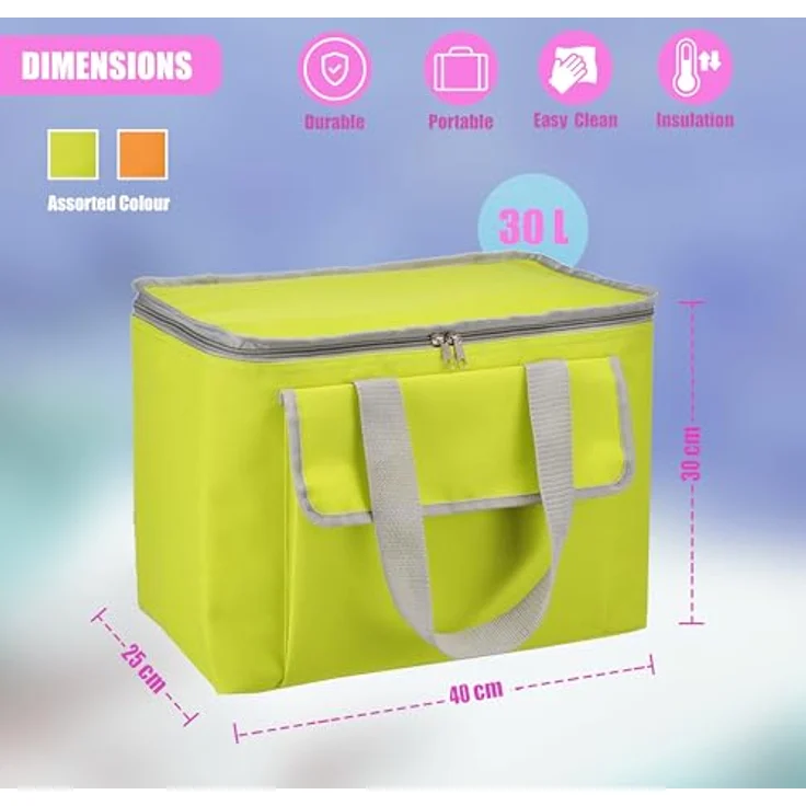 Haushalt International Kühltasche Isoliertasche Picknicktasche 30 Liter 2 Tragegriffe Fronttasche 66308 – Bild 6