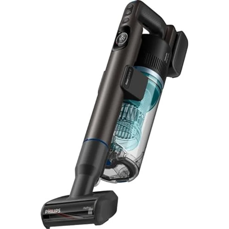 Philips XC8155/01, 2-in-1-Stabstaubsauger, beutelos, Blau, mit Zyklonfilter und 80 Minuten Akkulaufzeit für Trocken- und Nassreinigung – Bild 3