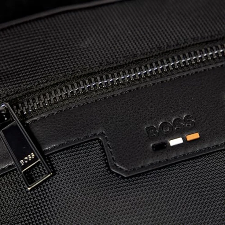 BOSS Umhängetasche Ray N NS Zip Crossbody, Reporterbag in Schwarz, recycelte Materialien, verstellbarer Schulterriemen – Bild 4
