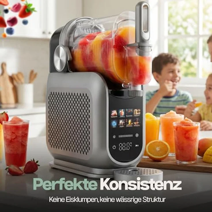 4Swiss SM026, Selbstkühlende Eismaschine mit Kompressor, 1,8 l Fassungsvermögen, 7 Programme für Milchshakes, Sorbet und Slush, automatischer Spülzyklus – Bild 3