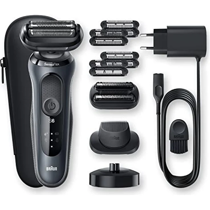 Braun Series 6 60-N4820cs Akku Herren Rasierer Nass- und Trockenrasur inkl. Stubbler und Ladestation schwarz/grau – Bild 5