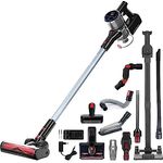 Genius Invictus X9 Facelift Staubsauger Kabellos 20-TLG., Akku Staubsauger bis zu 55 Min Teppich Tierharre Auto Hartböden, HEPA Filter, LED, Stielstaubsauger Touchscreen, Ladestation, Bürste Set