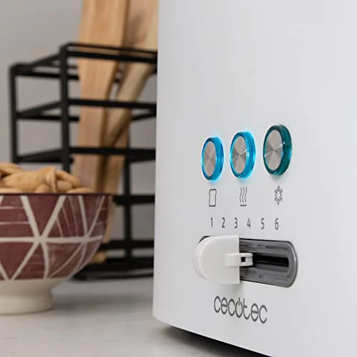 Cecotec Toast&Taste 16000 Extra Double 2-Schlitz-Toaster, 1630W, Langschlitztoaster, Brotscheibenzentrierung, Röstgradelektronik, Aufwärm und Auftaufunktion, weiß – Bild 6