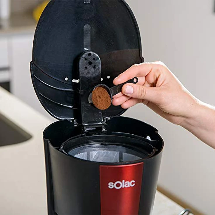 Solac CF4029 Stillo Red Kaffeemaschine mit 1,2 l Fassungsvermögen, 12 Kaffeetassen, 900 W, Schwarz und Rot – Bild 4