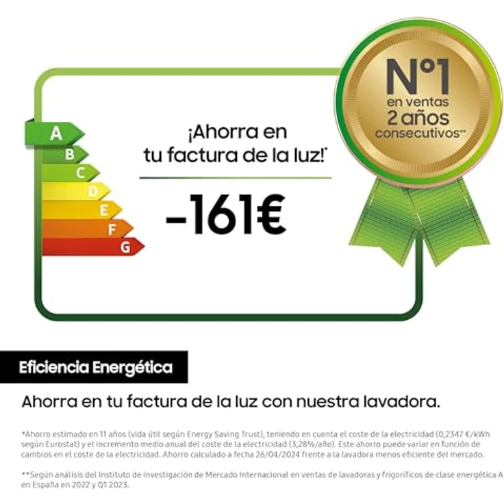 Samsung WW11DB7B94GEU3 Waschmaschine, 11 kg, SmartThings und AI Ecobubbe™, Klasse A, Weiß – Bild 4