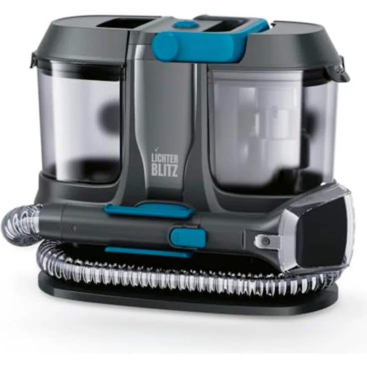 Lichterblitz Polster- & Teppichreiniger Kompakt, 3-in-1 Waschsauger mit 400 W, Nass-Trockensauger, 1,1 l Frischwassertank, selbstreinigend, leicht und tragbar