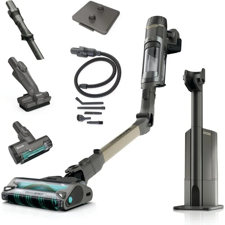 Shark IP3256EUT Detect Pro Max Akku-Stielstaubsauger, kabellos mit automatisch entleerender Basis, 70 Minuten Akkulaufzeit, Anti-Allergen Komplettversiegelung