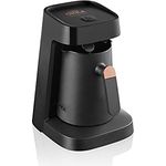 ARZUM OKKA OK0013-X MINIO JET, türkische Kaffeemaschine, türkische Kaffeekanne, 400 W, 5 Tassen Kaffeekapazität, Überlaufschutz, akustisches Warnsystem-Schwarz/Kupfer