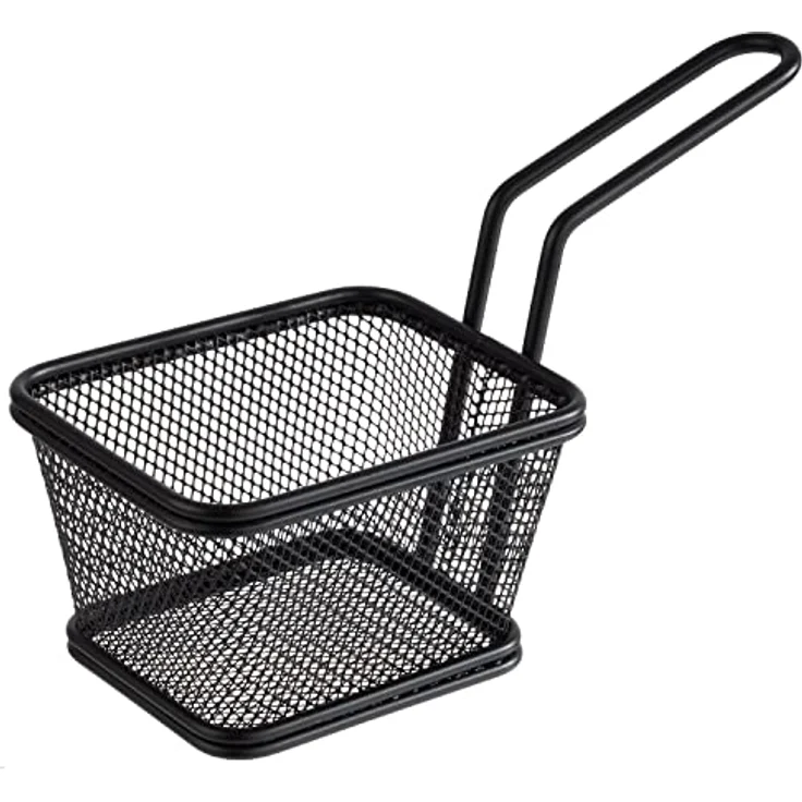 Assheuer + Pott APS 40626 Servier-Frittierkorb SNACKHOLDER, Edelstahl, 10 x 8,5 cm, Höhe 6,5 cm, schwarz – Bild 1