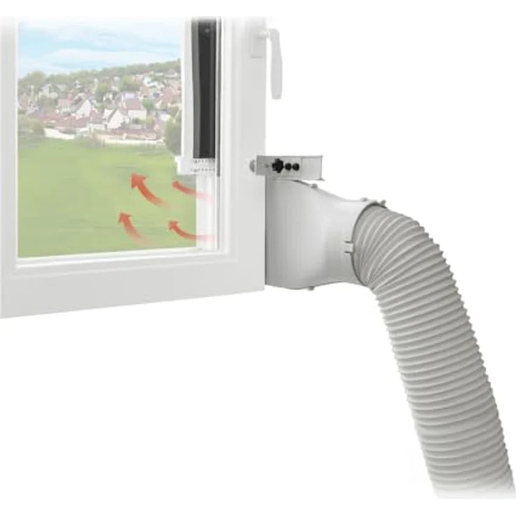 Eurom Window Way Out, Fensterdichtung für Klimaanlagen, geeignet für Dreh-, Kipp- und Schiebefenster, 15 cm Durchmesser – Bild 1
