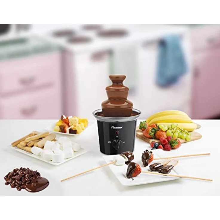 Bestron Schokoladenbrunnen mit 3 Etagen, Funcooking, 60 Watt, Schwarz-Edelstahl – Bild 5
