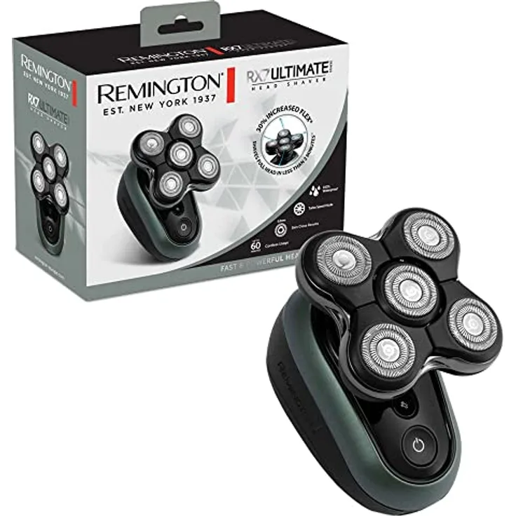 Remington Glatzen-Rasierer Herren elektrisch [Turbo Boost Funktion] Kopf-Rasierapparat Lithium Kopfrasierer XR1600