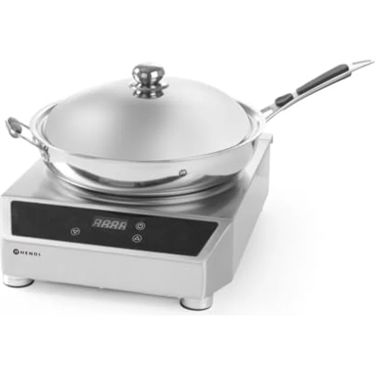 HENDI Induktionswok 3500W, Edelstahlgehäuse mit digitalem Leistungsregler, Maße 340x440x(H)120 mm – Bild 4