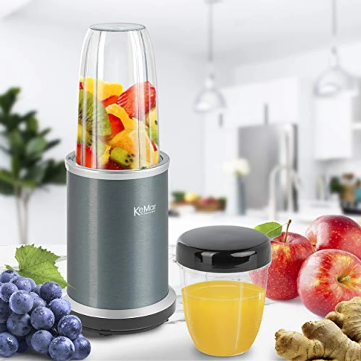 KeMar Standmixer (1000W, Anthrazit) Smoothiemaker, inkl. 2go Bechermit Sporttrinkdeckel, & 2 Klingen, 50ml Grinder -eloxierte Oberfläche - Mixer ice crush Funktion - cremige Smoothies & Milkshakes – Bild 5