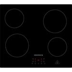Respekta Glaskeramikkochfeld autark/Rahmenloses Einbaukochfeld mit 4 Platten / 9 Leistungsstufen/Touch Control/Timer/Kindersicherung / 60 cm/in schwarz/KM 4400-28