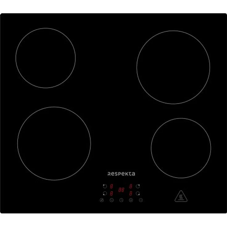 Respekta Glaskeramikkochfeld autark/Rahmenloses Einbaukochfeld mit 4 Platten / 9 Leistungsstufen/Touch Control/Timer/Kindersicherung / 60 cm/in schwarz/KM 4400-28 – Bild 1