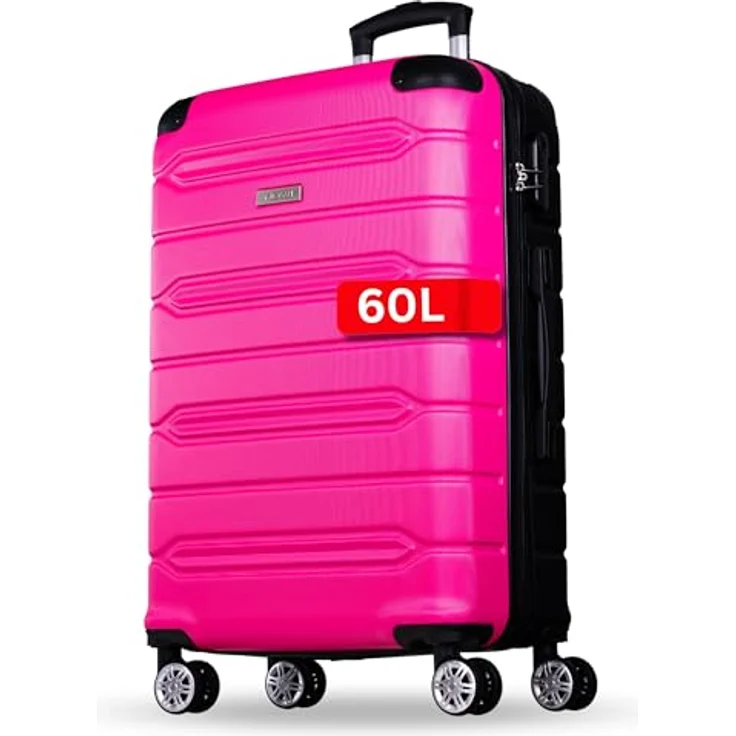 Nowi Rhodos 4 Rollen Trolley 68 cm, Pink, (62.70 l, L) - Stylischer Trolley mit geräumigem Hauptfach und arretierbarem Griff – Bild 2