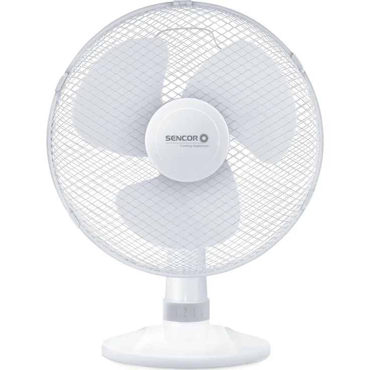 Sencor SFE3027WH-EUE3 Tischventilator, 3 Geschwindigkeitsstufen, 50 Watt, leiser Betrieb, Weiss