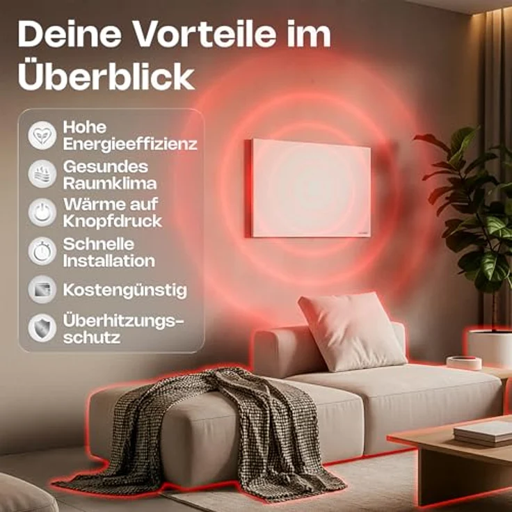 Vasner Infrarotheizung Citara M, Metall, 300 W, 40x60 cm, Infrarotheizung – Bild 4