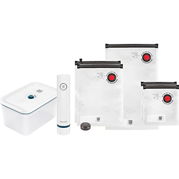 ZWILLING Fresh & Save Vakuum Starterset, Kunststoff, 7-teilig, inkl. Dose, Pumpe und Beutel, La Mer