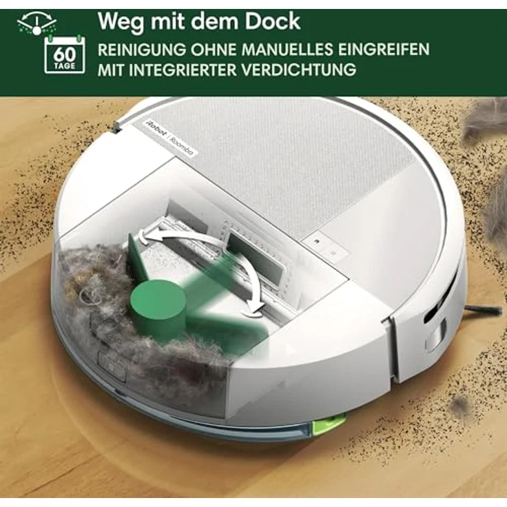 iRobot Roomba 205 DustCompactor Combo - Saugen + Wischen - Verdichtung - Clearview LiDAR - 7000Pa - 180 mins - SmartScrub - Umfährt Hinderniss - App - Weiß – Bild 3
