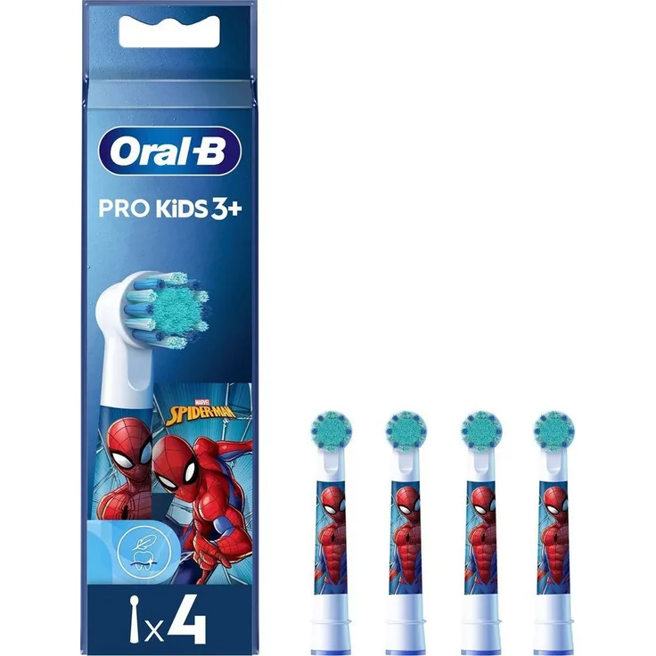 Oral-B Aufsteckbürsten Spiderman, extra weiche Borsten, Kinderzahnbürsten, blau