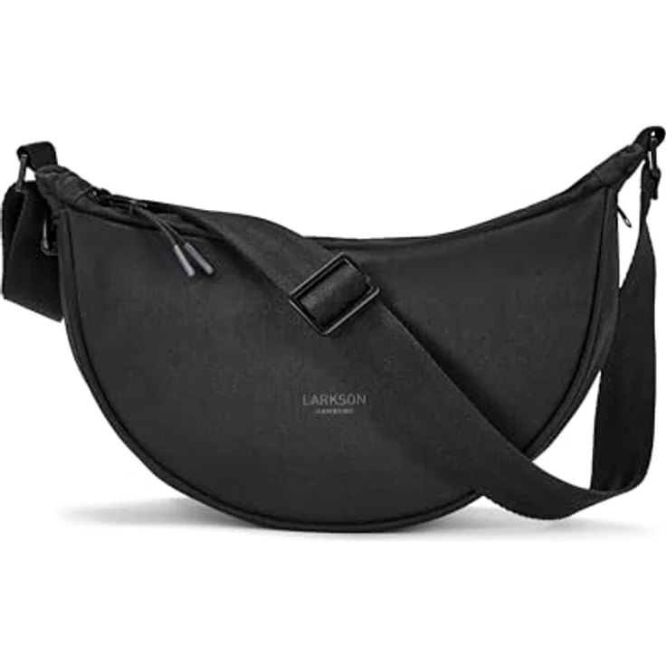 LARKSON Solveig Small, Crossbody Bag für Damen & Herren in Schwarz, wasserabweisende Umhängetasche im Halbmond Design mit verstellbarem Schultergurt und praktischer Organisation – Bild 1