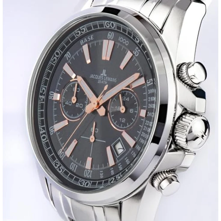 JACQUES LEMANS Herrenuhr Chronograph 1-2117ZE, Sportliches Design mit Sonnenschliff Ziffernblatt, Liverpool Serie – Bild 5
