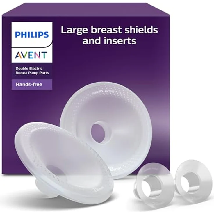 Philips AVENT Hands-free SCF552/11, Große Brustkissen und Einsätze, Silikon, Transparent, 28 mm für komfortable Passform – Bild 1