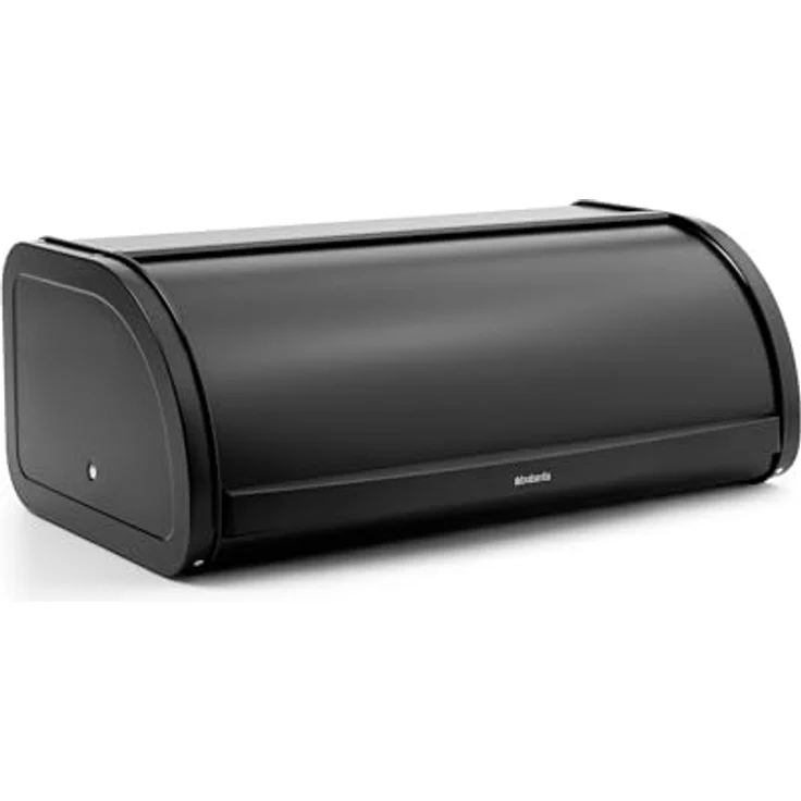 Brabantia Rollbrotkasten, große Aufbewahrungsbox für Brot, Bagels und Brötchen, platzsparendes Küchendesign mit flachem Deckel, langlebiger Stahl, mattschwarz – Bild 2