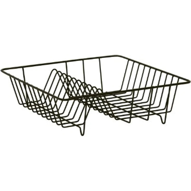 axentia Geschirrabtropfkorb - Abtropfgitter aus Draht - Geschirrständer mit Kunststoffüberzug schwarz - Geschirrkorb 35 x 9,5 x 34 cm - Abtropfgestell für Teller und Besteck - Küchenhelfer – Bild 2