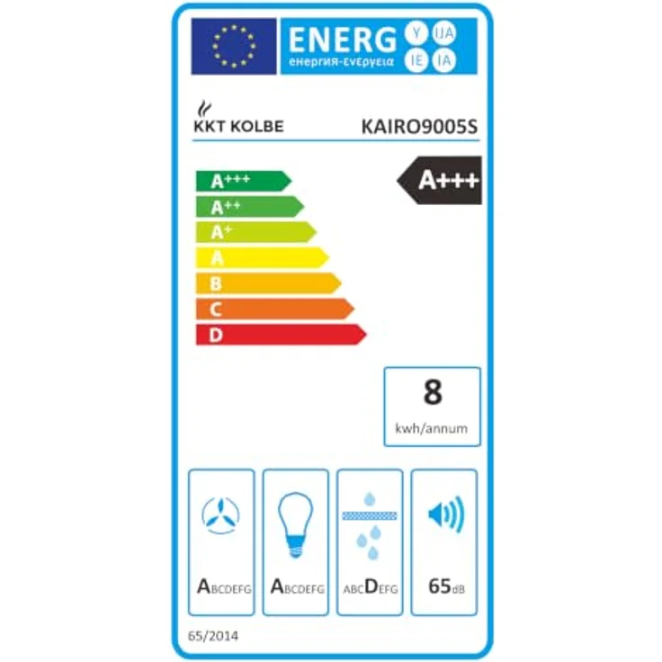 KKT KOLBE Dunstabzugshaube KAIRO9005S, 90 cm Schwarz, Umluft/Abluft, 3 Leistungsstufen, LED-Beleuchtung, Druckknopf-Bedienung, inkl. Kohlefilter – Bild 8