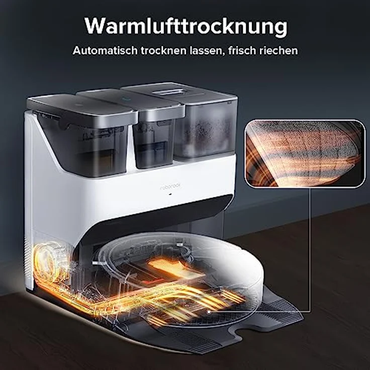 Roborock S7 Max Ultra Saug- und Wischroboter mit Selbstentleerung, Selbstwaschen, Selbsttrocknen, Selbstbefüllen und Selbstreinigung (5500 Pa, Hindernisvermeidung, App/Sprachsteuerung), Weiß – Bild 5