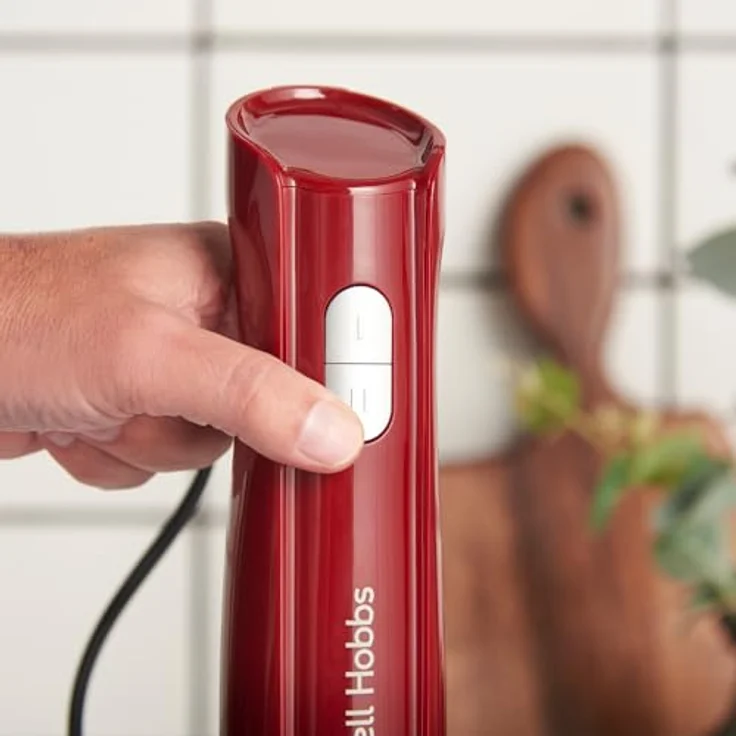Russell Hobbs Desire 3-in-1 Stabmixer, Mixer, Schneebesen & Zerkleinerer in Rot, 600ml Mixbecher, spülmaschinengeeignet, Edelstahlmesser für Smoothies, Suppen, Saucen & Dips – Bild 5