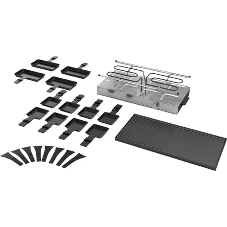 Gastroback Raclette Grill & Pancake Station, 12 Raclettepfännchen, 1.700 W, Edelstahl, stufenlose Temperaturregelung, schwarz/silber – Bild 7