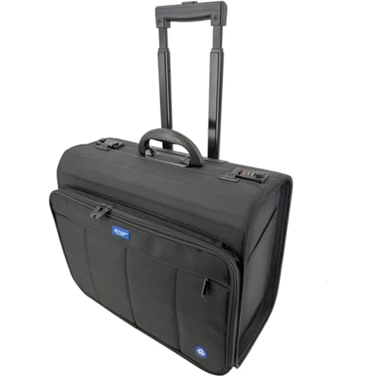 Lightpak Pilotenkoffer Trolley R-PE, umweltfreundlicher Schwarz koffer aus RPET, 43 l mit Rucksackfunktion für Laptop und Geschäftszubehör – Bild 1