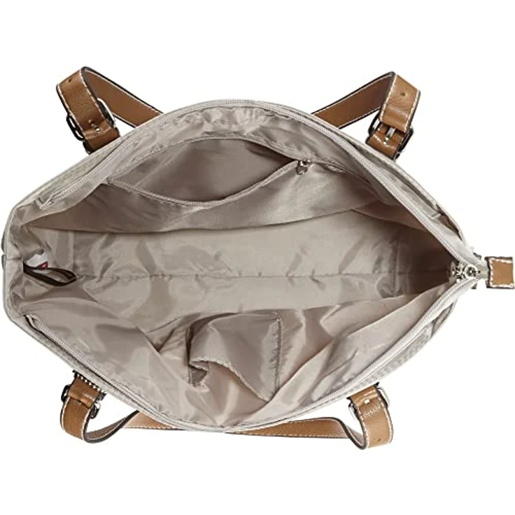 Picard Sonja Shopper, edel schimmernde Nylon Handtasche in Nude, A4-freundliches Hauptfach mit Reißverschluss und Handyfach – Bild 5