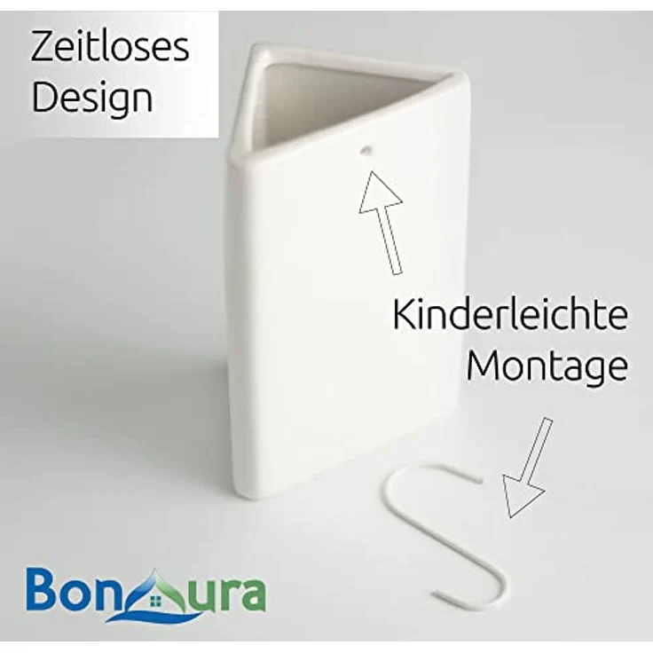 BonAura 4er Set Luftbefeuchter aus Keramik für Heizkörper mit Haken inkl. Duftöl (Zitrusfrüchte) – Bild 4