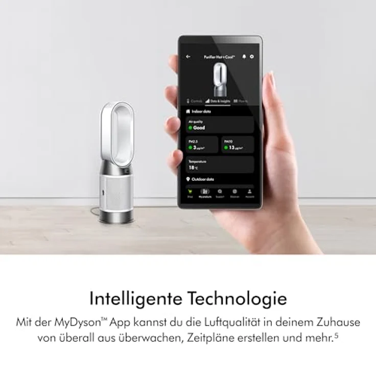Dyson Purifier Hot+Cool HP1, Luftreiniger mit HEPA-H13-Filter und Wärmefunktion, Weiß/Weiß – Bild 4