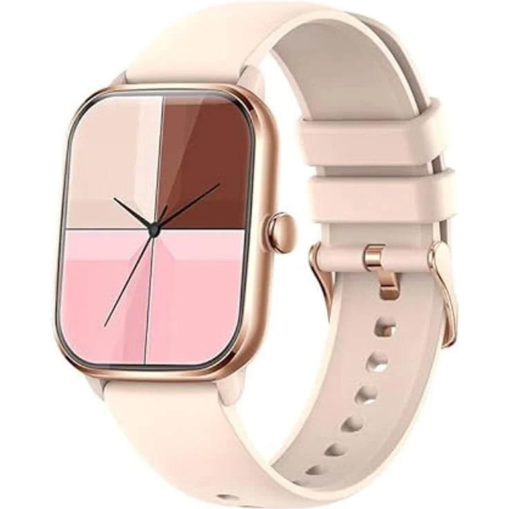 Colmi Digitale Herrenuhr Quarz mit Edelstahlarmband 63067, bunt - Colmi Modell Colmi C61 Gold Smartwatch, Fashion für Herren, 11 Millimeter Kalender ohne Schnalle