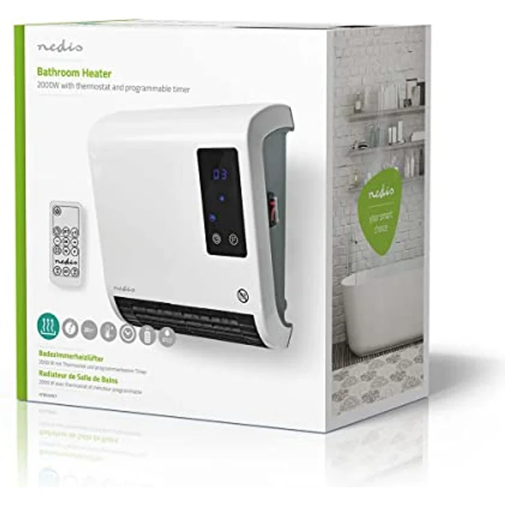 Nedis HTBA20WT Keramik-Heizlüfter 20m² Weiß, Grau, Heizlüfter – Bild 3