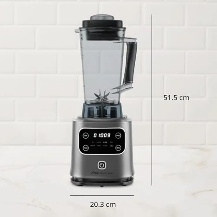 Ufesa Mystiz Topaz Standmixer, 2000W Leistung, 2L Tritan-Krug, Elektronische Geschwindigkeitssteuerung, Touchscreen, 6 Edelstahlklingen, 8 Automatische Programme, Eiszerkleinerer – Bild 2