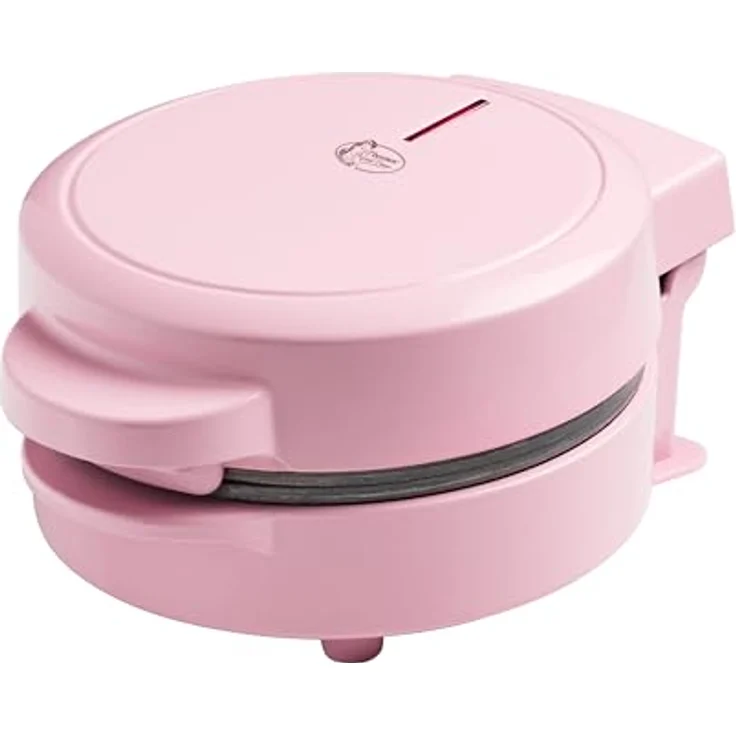 Bestron Mini-Waffeleisen mit Schneemann-Muster, kleiner Waffelmaker mit Antihaftbeschichtung, für Kindergeburtstage, Familienfeiern, Ostern oder Weihnachten, Retro Design, 550 Watt, Farbe: Pink – Bild 2