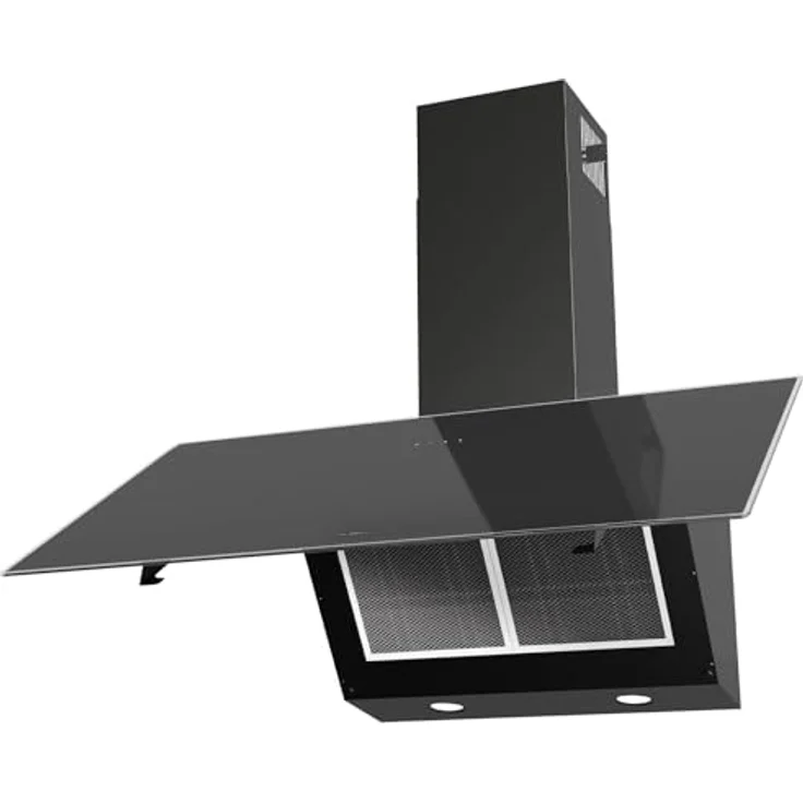Oranier Kopffrei-Wandhaube 75 cm - schwarze Abluft Dunstabzugshaube weiße LED Anzeige - Kopffreihaube mit 3 Leistungsstufen - Touch-Control - LEA75S1 – Bild 2