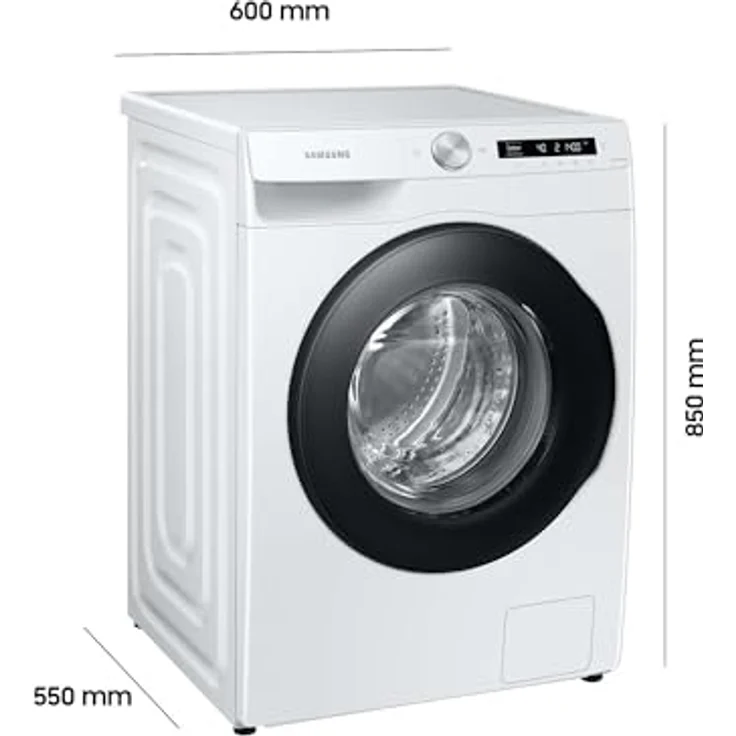 Samsung WW90T504AAWCS2 Waschmaschine, 9 kg, 1.400 U/min, Extra energiesparend, AI Ecobubble, AI Control, SmartThings App und AI Energy Mode, Hygiene-Dampfprogramm, Weiß – Bild 3