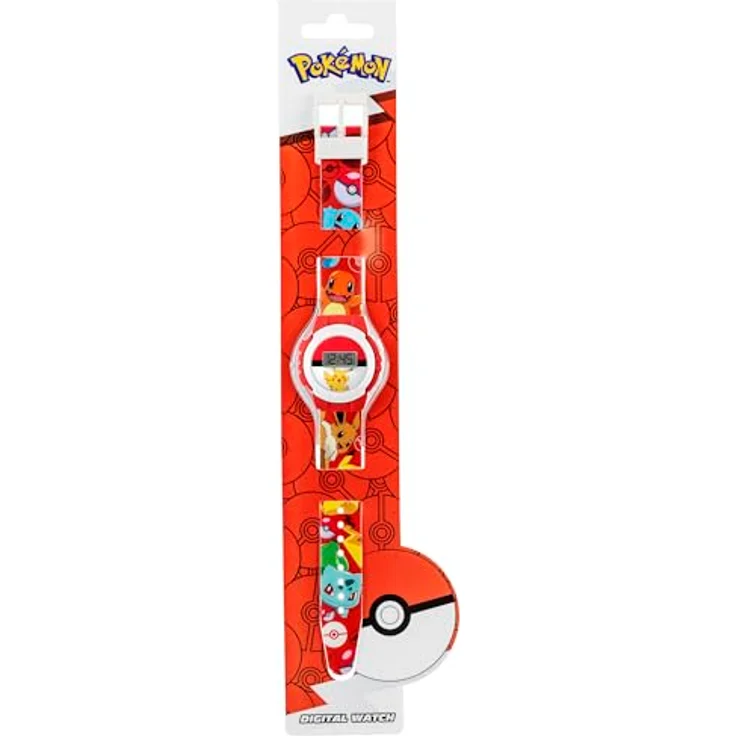 Accutime Digitale Armbanduhr POK4374, Quarzarmbanduhr mit Pokéball & Pikachu Zifferblatt, Rot, mehrfarbig, Modern – Bild 3