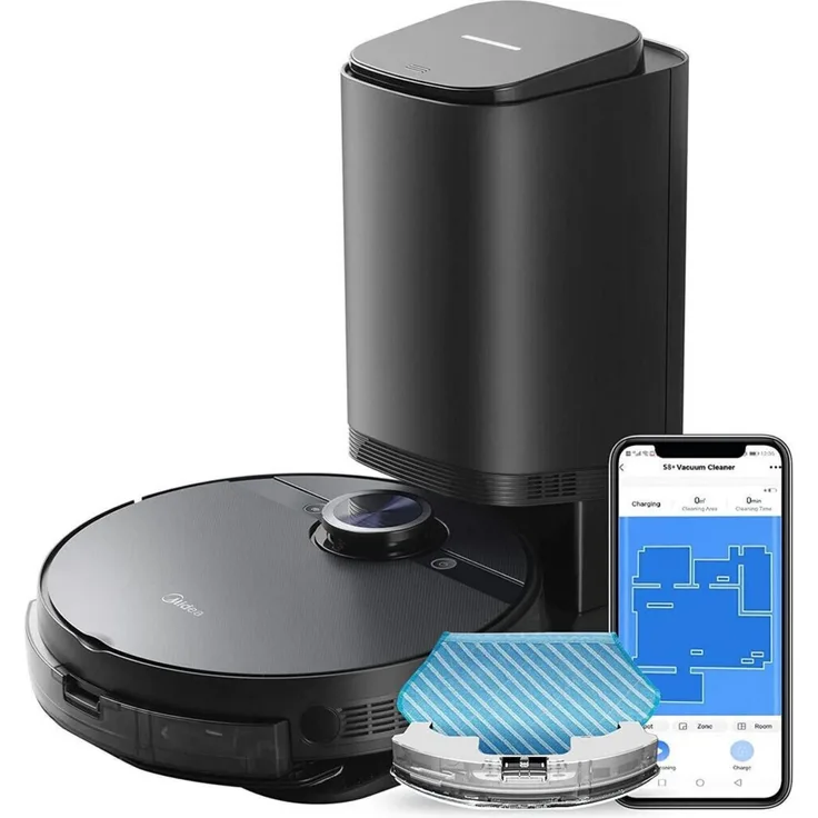 Midea Saugroboter S8+ Saug-Wisch-Roboter mit Station, Navi Polaris 3.0 Laser Navigation, 2,5l großes Fassungsvermögen