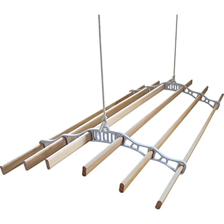 Deckentrockner aus Holz, Weiß, 1,5 m – Bild 3