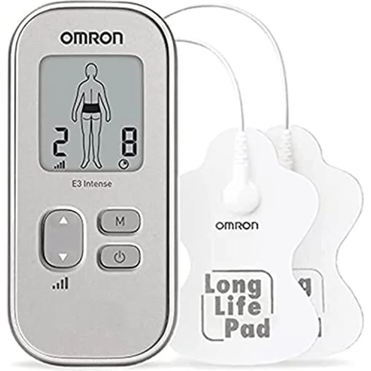 Omron TENS-Gerät E3 Intense HV-F021-ESL, tragbares Schmerztherapiegerät mit intensiven Massage- und Einstellungsoptionen – Bild 1